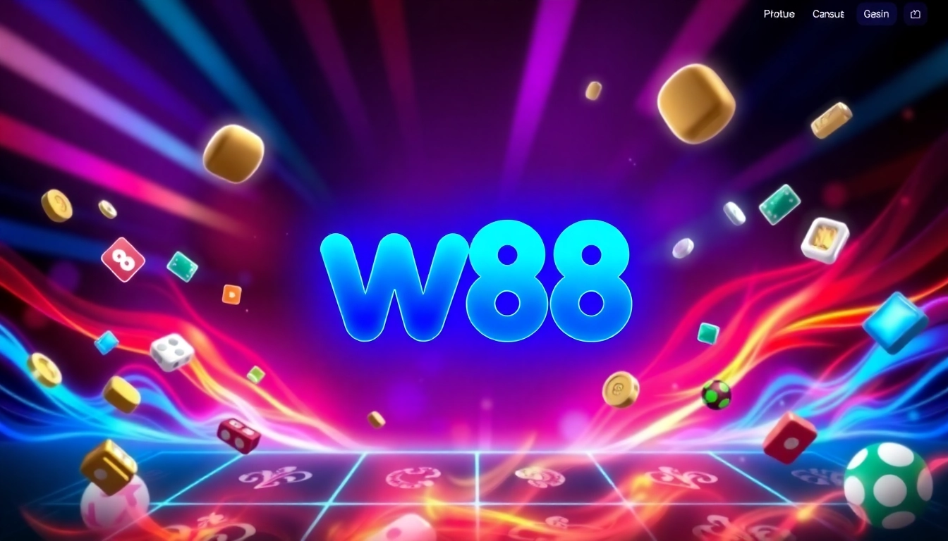 Engaging image of the w88 online betting platform with vibrant graphics highlighting sports betting and casino games for user engagement.