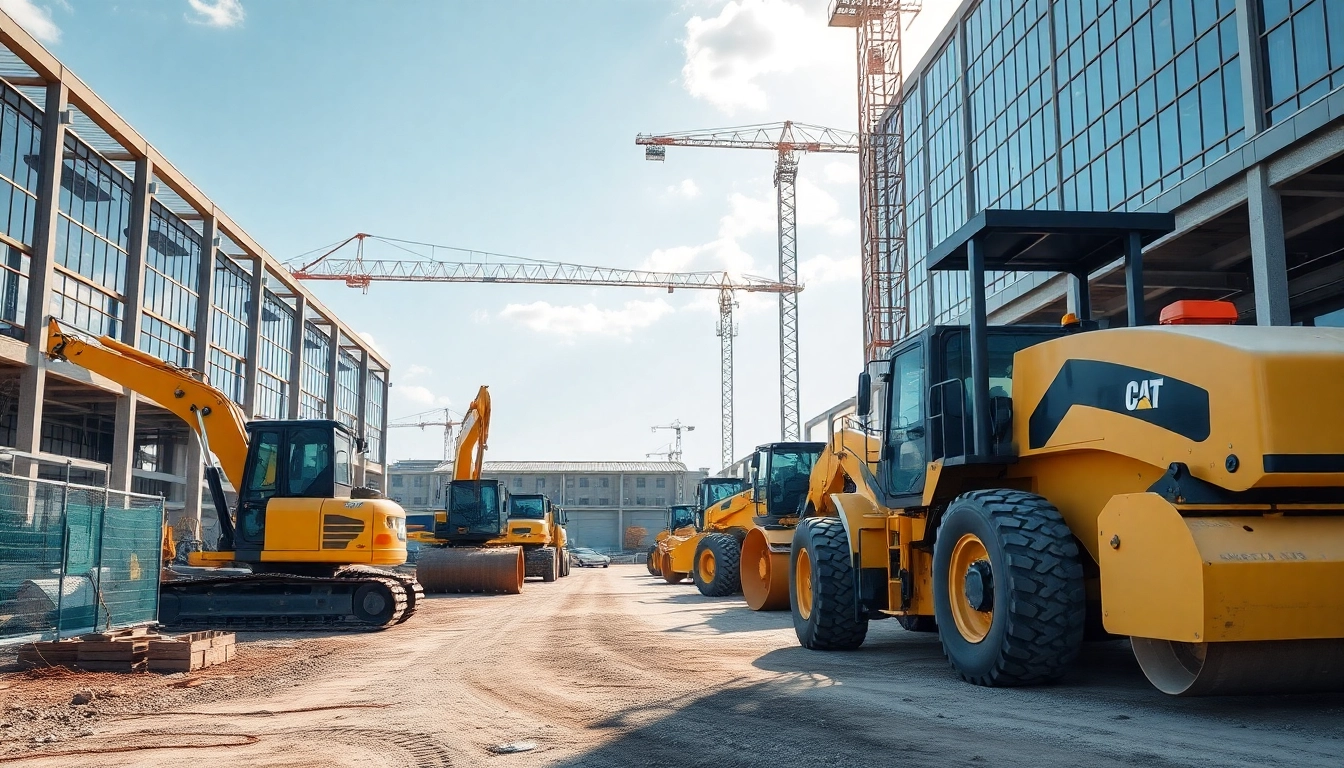 Efficient construction equipment rental services showcasing heavy machinery ready for site use, ensuring project success.