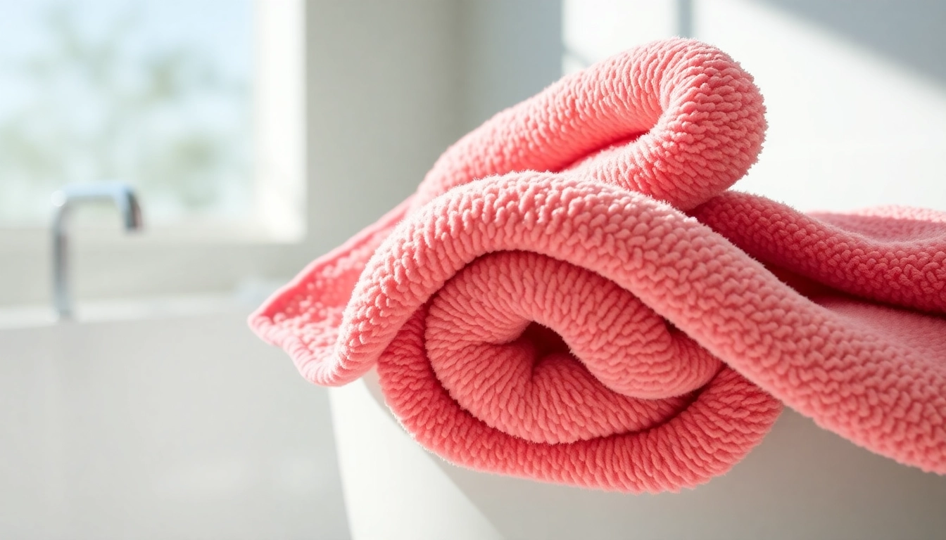 Premium Extreme Towel absorbing water rapidly, showcasing its soft fibers and high quality in a bright, modern bathroom setting for user convenience and comfort.