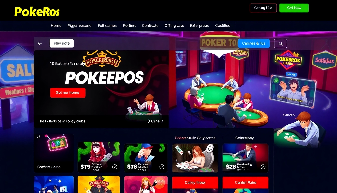Best pokerbros clubs with active tables, vibrant user interface, showcasing top features and community engagement for poker players.