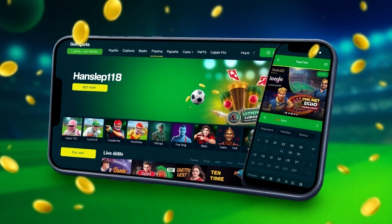 Lotus365 online betting platform on mobile device highlighting live sports and casino games in India to engage users and showcase trust.