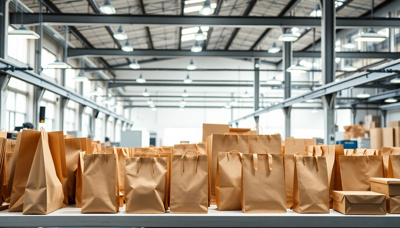 High-quality torba papierowa displayed in a manufacturing setting, emphasizing eco-friendly