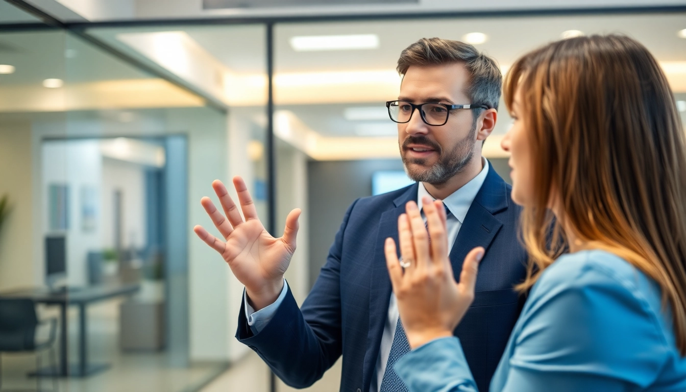 Business coach explaining why technique matters in effective communication with confident gestures