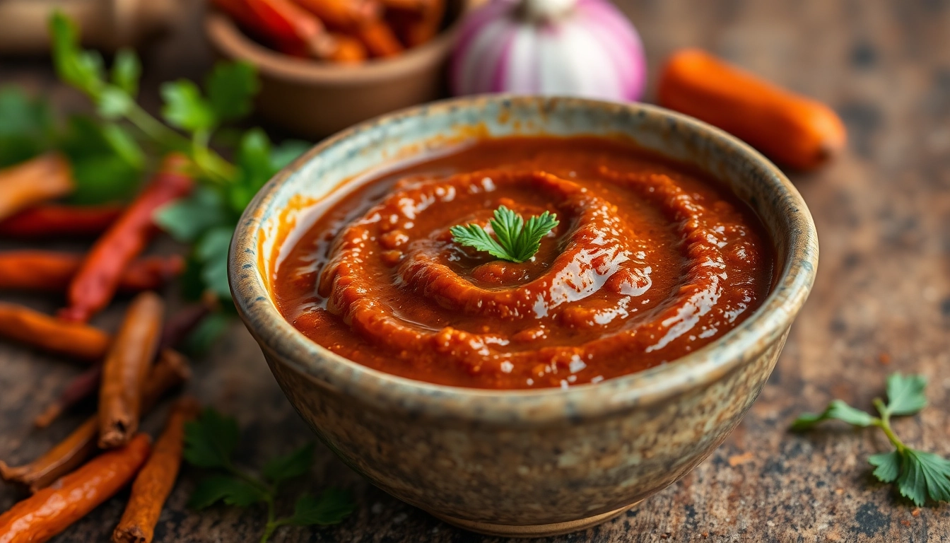 High-quality Vindaloo Paste displayed with spices, emphasizing authentic flavor and rich