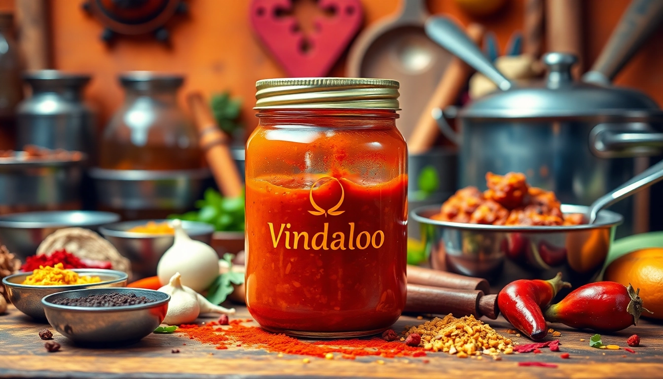 Authentic Vindaloo Paste with vibrant spices and herbs prepared in a professional kitchen setting