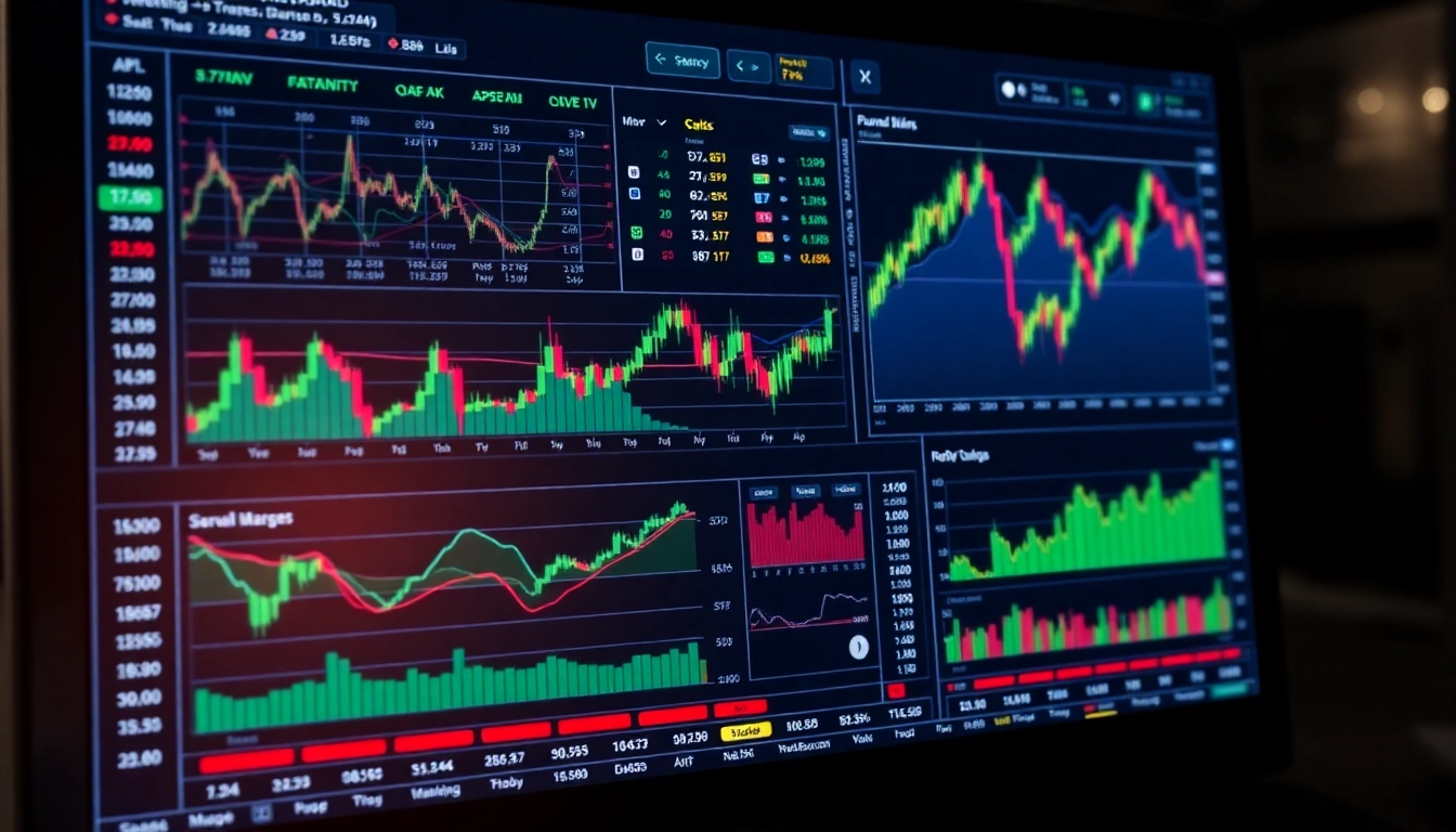 Trading view platform displaying detailed charts, market data, and analysis tools for traders